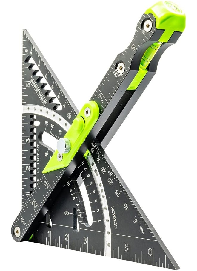 Generic Britton Square 7''-Black/Green- Aluminum, Rafter Square  - Image 5
