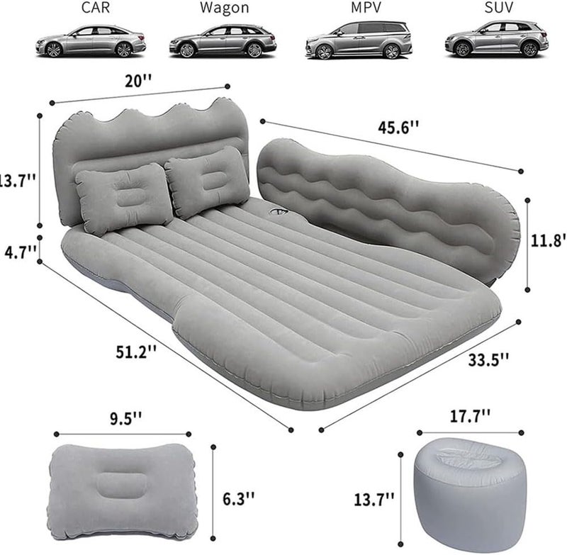 Car Air Bed for Kia Soul Seltos NIRO Sportage EV6 EV9 Sorento Telluride Carnival,Portable Air Mattress Thicker Bed Mattress Travel Inflatable Mattress Travel Camping Air Cushion Accessories - Image 2
