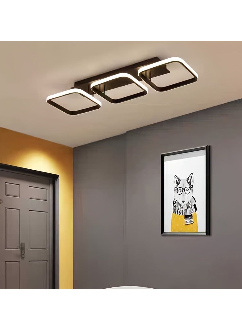 XiuWoo Minimalist Metal Ceiling Lamp LED Adjustable 3-Color Temperature Ceiling Light Fixture Nordic Entryway Flush Mount Ceiling Light for Living Room Bedroom Dining Room Kitchen Hallway Entry Foyer Pendant Lamp,Black - Image 5