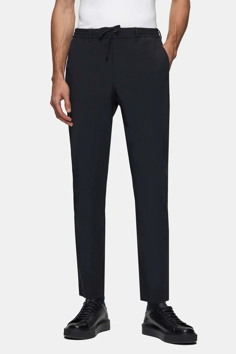 D'S Groom Ds Groom Relaxed Fit Navy Blue Dobby Thin and Light RPT Jogger Pants