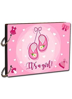Paper Plane Design PAPER PLANE DESIGN Wood Photo Album (14 x 10 inch, Pink)  - Image 1