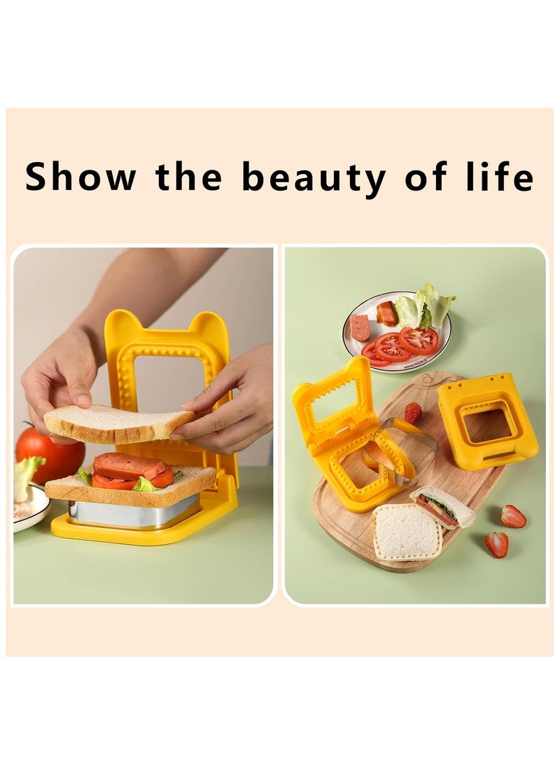 قاطعات صانعة الساندويتشات غير القابلة للكسر لغداء الأطفال، قاطعة البسكويت الصغيرة ومانع التسرب - Image 4