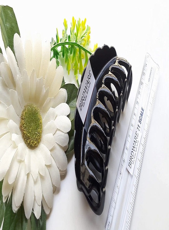 بيردوير مشابك شعر كبيرة الحجم من بيردوير للنساء، مصنوعة من مادة الأكريليك المستوردة، على شكل فراشة مرصعة بالأحجار (أسود)، عبوة من 3 قطع - Image 3