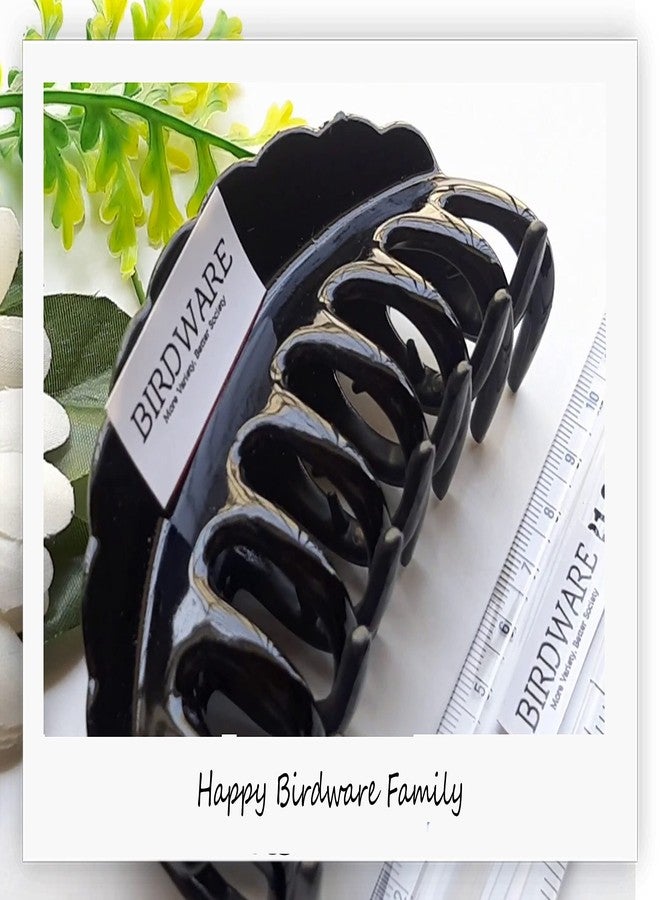 بيردوير مشابك شعر كبيرة الحجم من بيردوير للنساء، مصنوعة من مادة الأكريليك المستوردة، على شكل فراشة مرصعة بالأحجار (أسود)، عبوة من 3 قطع - Image 4