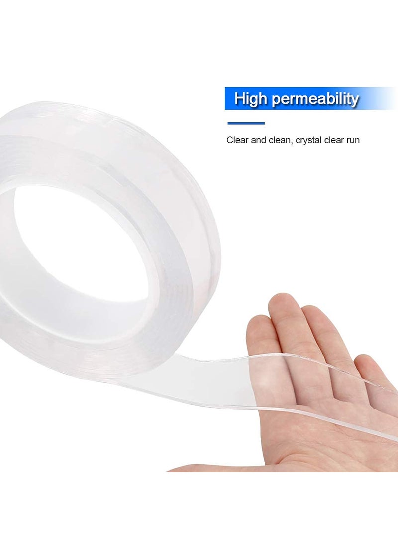 Generic Adhesive Grip Thick Double Sided, Double Sided Tape for Wall, Reusable Washable, Removable, Anti-Slip Gel Tape for Metal, Glass, Home, Office & Decoration Nano Tape, Strong Sticky Strip, Transparent  - Image 2