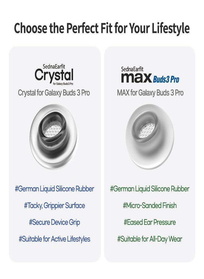 AZLA SednaEarfit MAX for Galaxy Buds 3 Pro - Galaxy Buds Pro 3 Ear Tips - Premium Silicone Earbud Tips for Samsung Galaxy Buds 3 Pro -SMAPP-Certified- Noise Cancellation (White, S) - Image 5