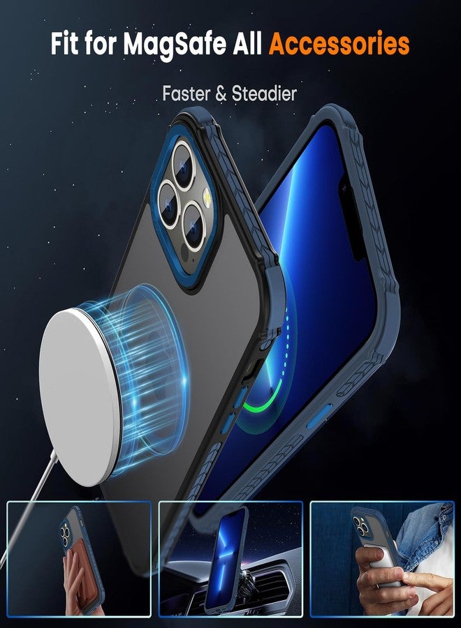 DEERLAMN Strong Magnetic Case for iPhone 15 Pro Max 6.7-Inch,[Compatible with Magsafe] Translucent Matte Slim Shockproof Protective Phone Cover for Women Men-Forest Blue - Image 4