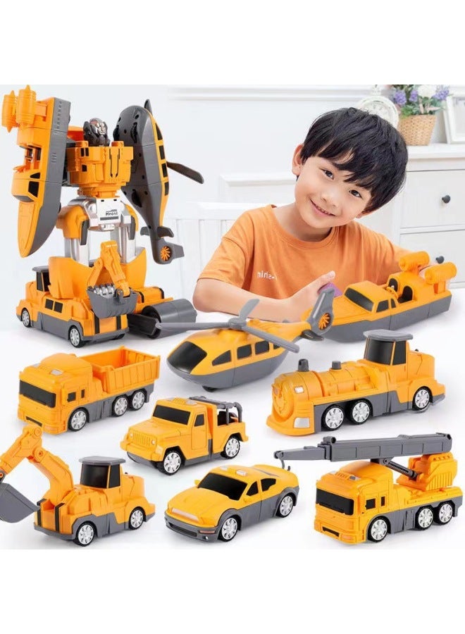 Children's Changeable Magnetic Assembling Engineering Vehicle Puzzle Building Block Robot Magnetic Splicing Car Toy Boy Gift-Color:Magnetic Building Block Engineering Vehicle 【34 Piece Set】 Storage Barrel - Image 2