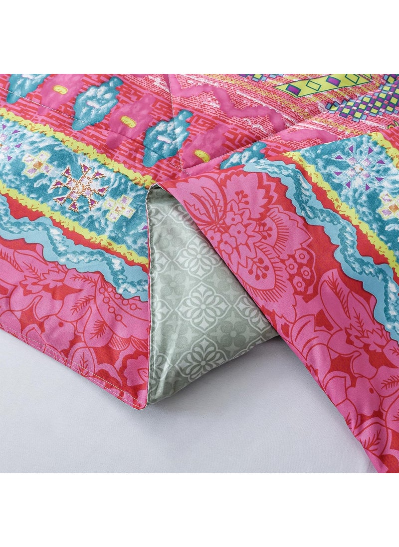 Story@Home Story@Home Double Bed Reversible Comforter | Motif Pattern | 240 GSM Microfiber Comforter | 225 x 235 cm, Purple & Orange | Comforters Double Bed Quilt Blanket - AC Comforter for All Seasons  - Image 5