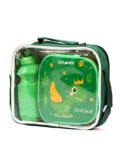 Eazy Kids Eazy Kids Lunch Box and Water Bottle With Bag-Dino Green  - Image 1