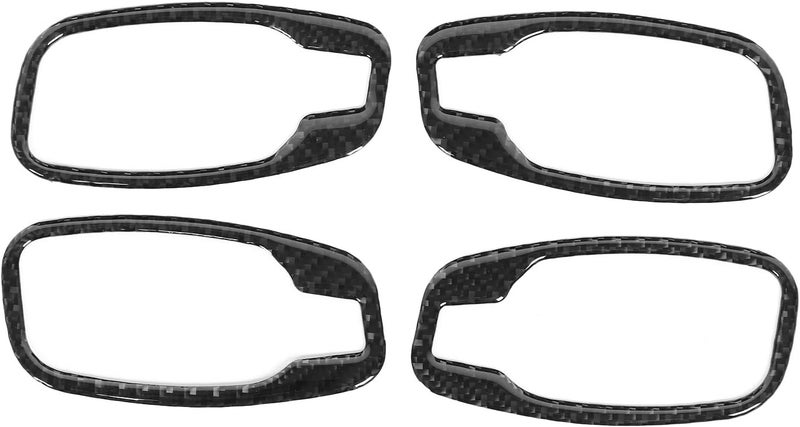 klarako Door Handle Panel Cover, 4pcs Interior Door Handle Cover Trim Soft Carbon Fiber Fit for 5 Series E60/E61 2006klarako 2010 - Image 1