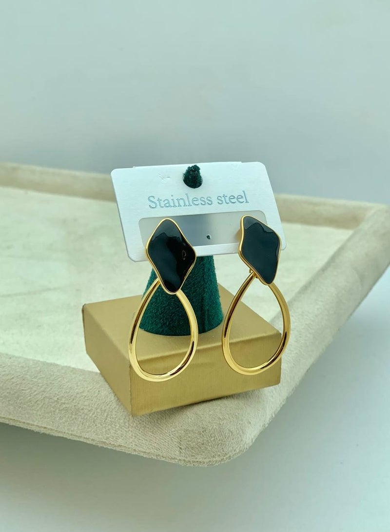 Triangle-shaped earrings, pure 316 stainless steel, suitable for daily outings - stainless steel accessories - earrings - luxury accessories-Women's accessory 