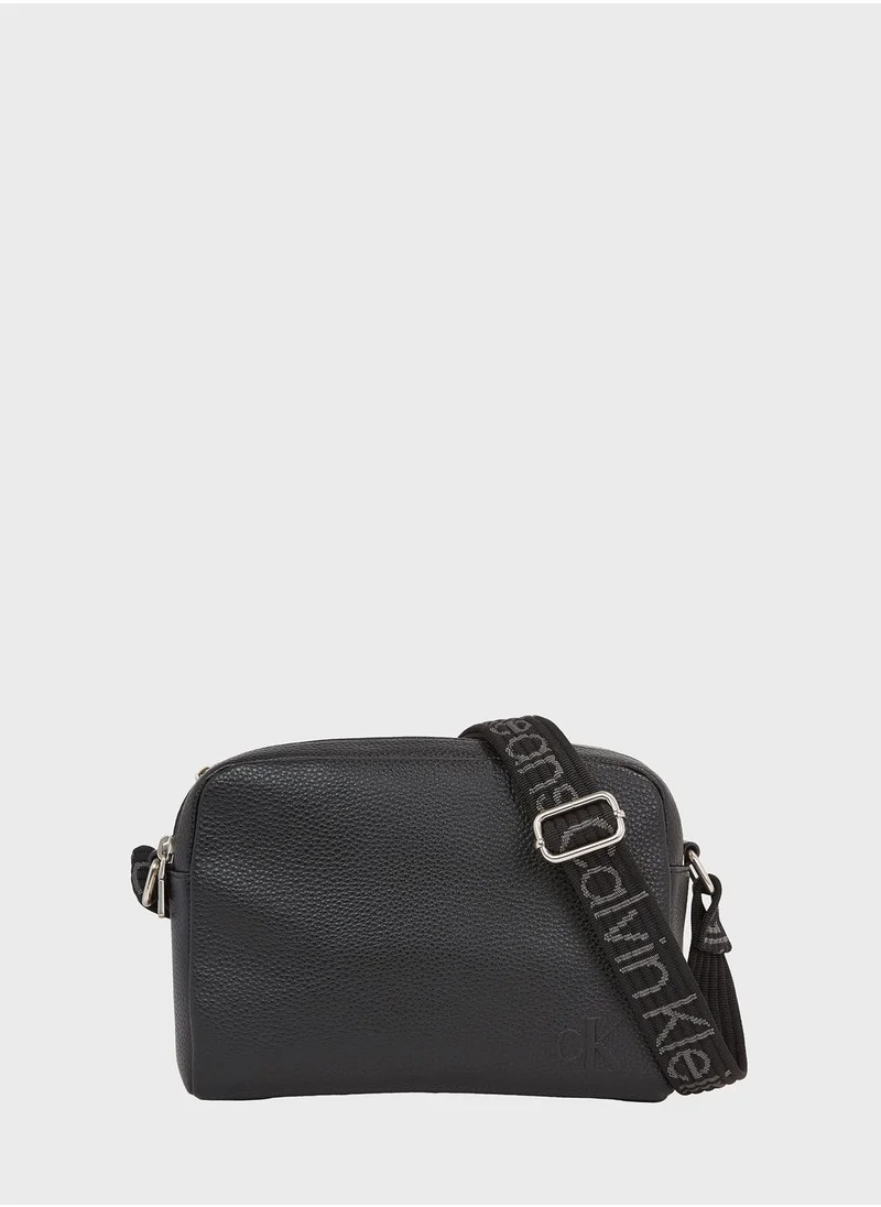 Calvin Klein Jeans Zip Over Logo Detailed Crossbody