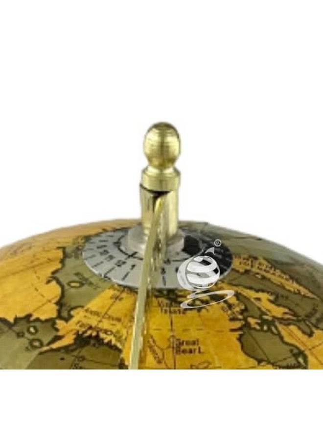 Globeskart - Globeskart Educational/Antique Globe with Brass Antique Arc and Base/World Globe/Home Decor/Office Decor/Gift Item / 8 inches (Surahi) (Olive Green Gold) - Image 1