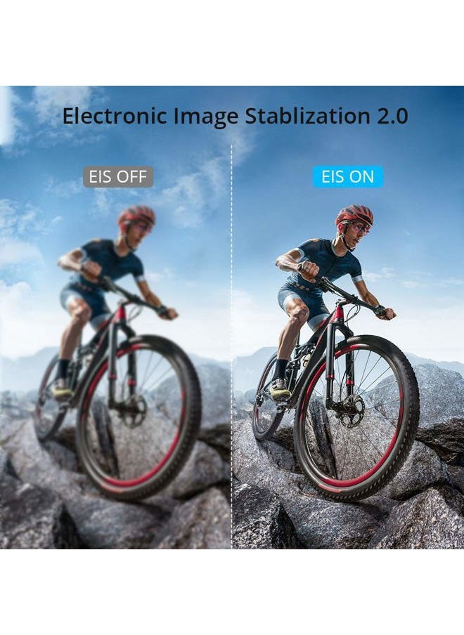Akaso - Brave 6 Plus Native 4K30FPS 20MP WiFi Action Camera with Touch Screen EIS 4X Zoom Voice Control Remote Control 131 Feet Underwater Camera with 2X 1350mAh Batteries and Helmet Accessories Kit - Image 1