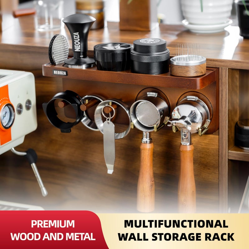 NEOUZA Espresso Accessories Holder Station Wall Mounted Organizer for 51/53/58mm Coffee Tamper Distributor Portafilter Storage Shelf for Bar Home Office - Image 3