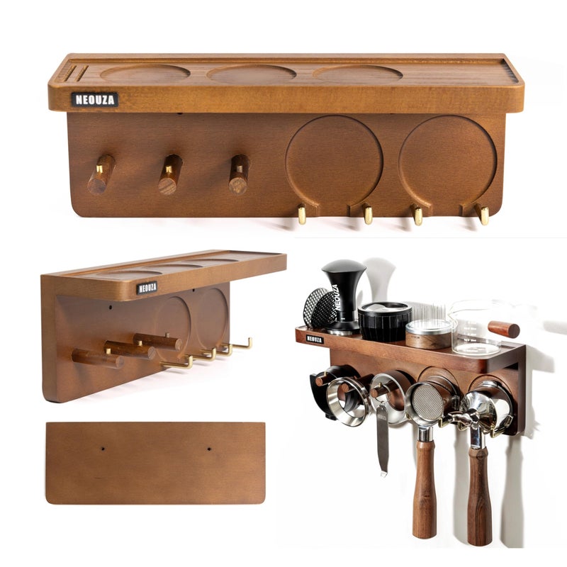 NEOUZA Espresso Accessories Holder Station Wall Mounted Organizer for 51/53/58mm Coffee Tamper Distributor Portafilter Storage Shelf for Bar Home Office - Image 1