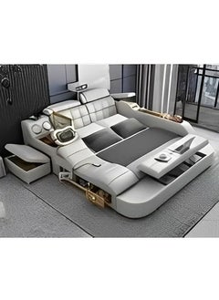 AWD Smart Bed Provided with Projector, Wireless Charging, Bluetooth Speaker, Stool, Small Dressing Table, Safe Box, Side Cabinet and Massage for Back and Neck. King Size Smart Bed.  - Image 1