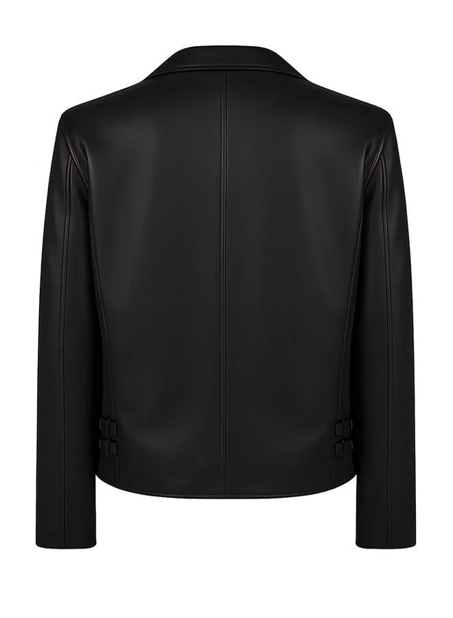 Felix Hardy Black Genuine Leather Black Biker Jacket for Men | Best Price UAE