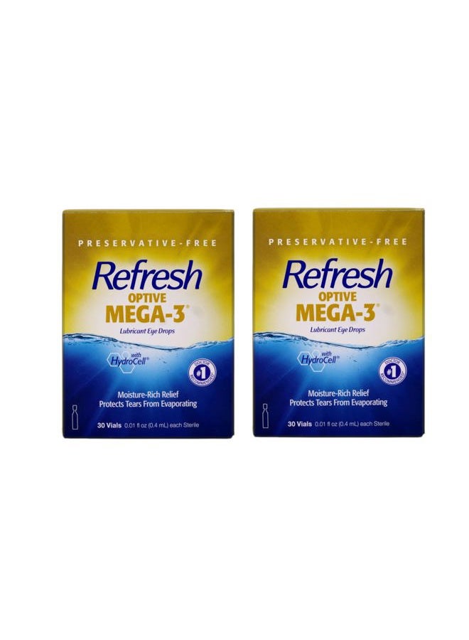 REFRESH Optive Mega-3 Lubricant Eye Drops, 30 Single-Use (Pack of 2) - Image 1