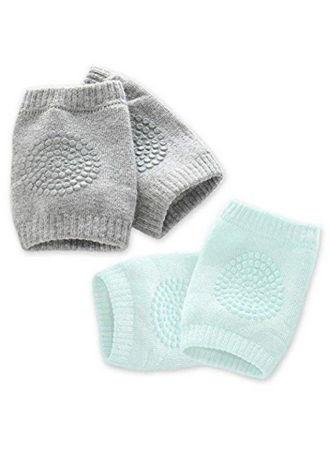 TOPHAVEN - Baby Knee Pads For Crawling Anti Slip Padded Stretchable Elastic Cotton Soft Breathable Comfortable Knee Cap Elbow Safety Protector (Set Of 2 Pairs)(Multi Color) - Image 1
