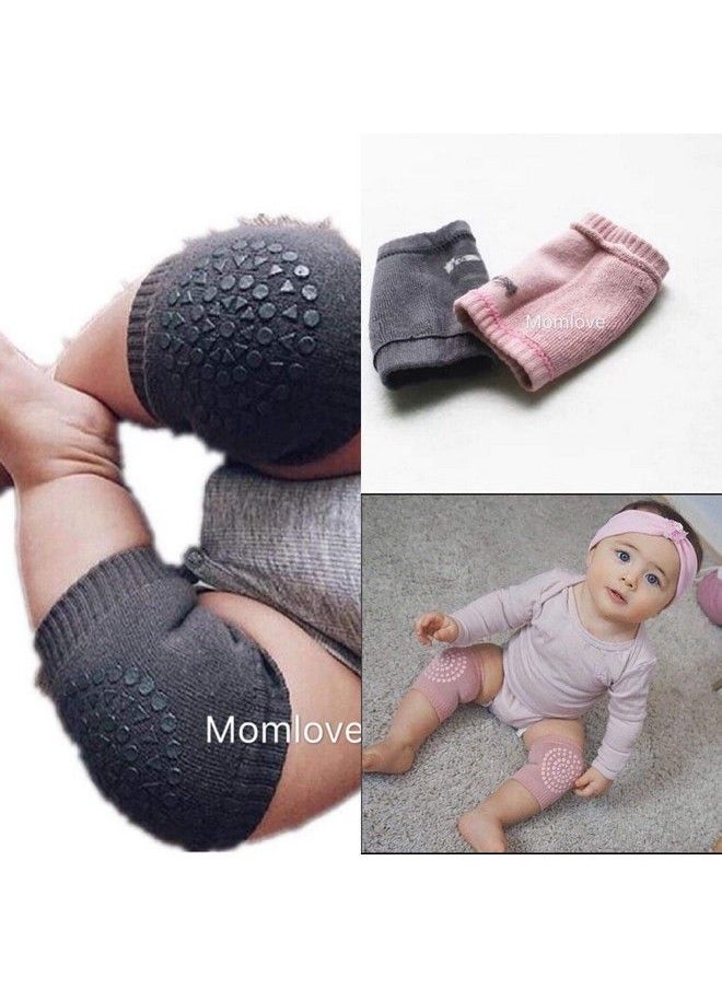TOPHAVEN - Baby Knee Pads For Crawling Anti Slip Padded Stretchable Elastic Cotton Soft Breathable Comfortable Knee Cap Elbow Safety Protector (Set Of 2 Pairs)(Multi Color) - Image 1