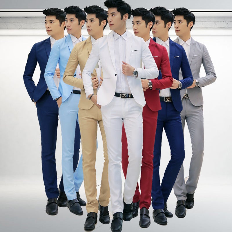 Mens Slim Fit Suit 2020 Fashion Casual Business White