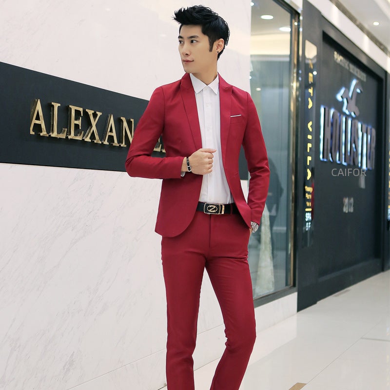 Mens Slim Fit Suit 2020 Fashion Casual Business White
