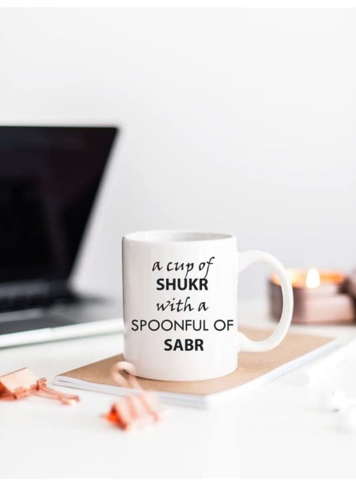 TAJNAN Shukr and Sabr Mug – “A Cup of Shukr with a Spoonful of Sabr” Quote – Ceramic Coffee Cup – 11oz - Image 4