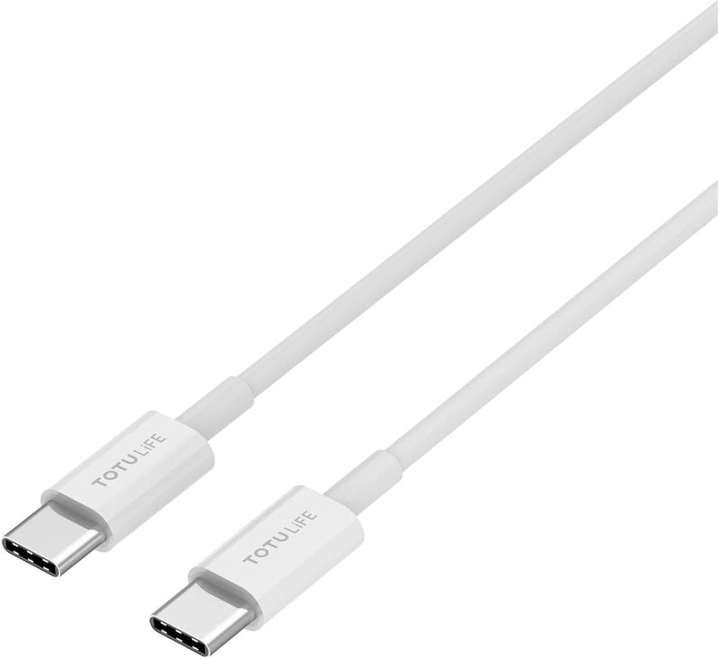 TOTULIFE 2 Meter USB Type C to USB Type C Cable - White - Image 3