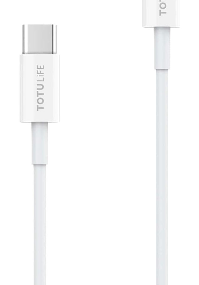 TOTULIFE 2 Meter USB Type C to USB Type C Cable - White - Image 2