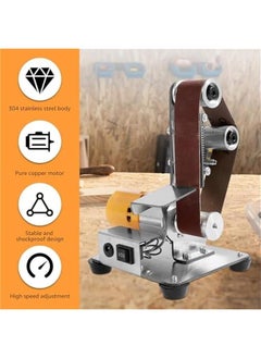 Generic Mini Belt Sander, 7 Adjustable Speed Electric Belt Grinder, 120-1000 Grit Electric Bench Grinder, Low Noise Electric Knife Sharpener, Grinding and Polishing Machine for Wood Metal (17Pcs)  - Image 2