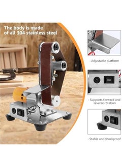 Generic Mini Belt Sander, 7 Adjustable Speed Electric Belt Grinder, 120-1000 Grit Electric Bench Grinder, Low Noise Electric Knife Sharpener, Grinding and Polishing Machine for Wood Metal (17Pcs)  - Image 3