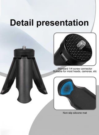 نظام دعم لجيب DJI Osmo Pocket 3 - حامل سطح مكتب من السيليكون غير قابل للانزلاق وحامل ثلاثي صغير قابل للتحويل، ملحق خفيف الوزن وعالمي - view 4