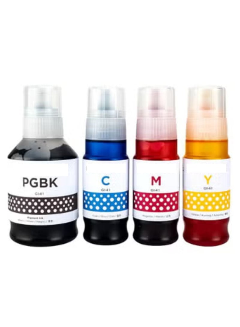 Terabyte GI-41 ink set 4-Pack (PigmentBlack Cyan Magenta Yellow) GI 41 Compatible for CANON PIXMA G1420/G2420/G2460/G3420/G3460 - Image 2