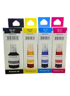 Terabyte GI-41 ink set 4-Pack (PigmentBlack Cyan Magenta Yellow) GI 41 Compatible for CANON PIXMA G1420/G2420/G2460/G3420/G3460  - Image 1