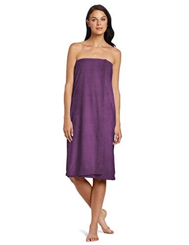 DII Spa Towel for Women, Adjustable Shower Wrap with Self-Fastening Closure, Small/Medium, 55.5x32.5, Eggplant - Image 2