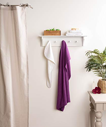 DII Spa Towel for Women, Adjustable Shower Wrap with Self-Fastening Closure, Small/Medium, 55.5x32.5, Eggplant - Image 4