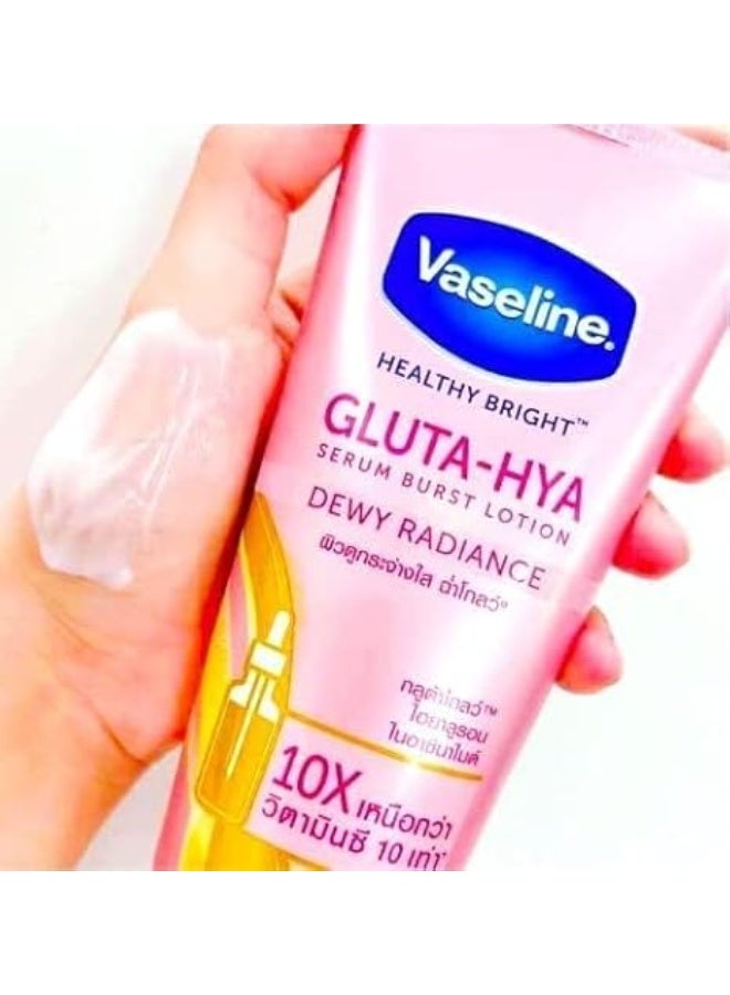 فازلين لوشن فازلين هيلثي برايت جلوتا-هيا سيروم برست ديوي راديانس، 330 مل، عبوة من قطعة واحدة - Image 5