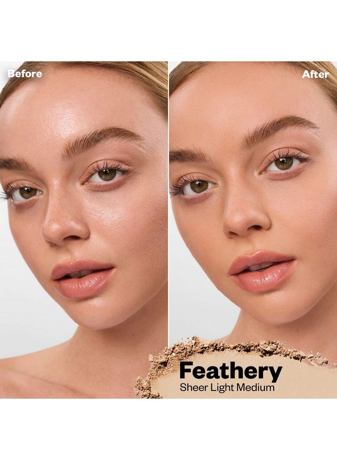 كوساس بودرة تثبيت الوجه كلاود سيت - بودرة ناعمة شفافة للتحكم في اللمعان، لمسة نهائية شفافة للمكياج، بودرة خبز مضغوطة سائبة محمولة وطويلة الأمد - ريشية (خفيفة ومتوسطة شفافة) - Image 2