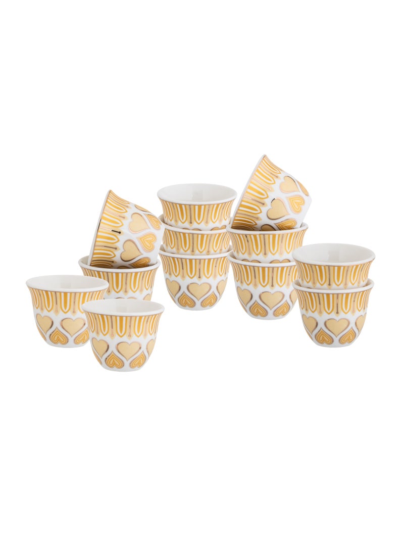 Hic arabic coffee set 12 piece set yellow color - Image 1