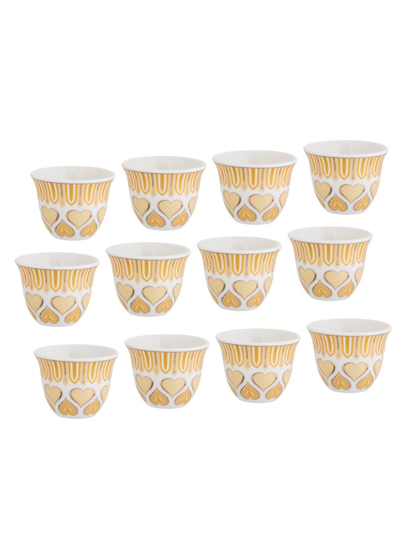 Hic arabic coffee set 12 piece set yellow color - Image 2
