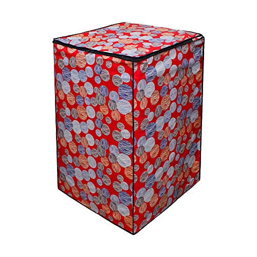 Lithara PVC Top Load Fully Automatic Washing Machine Cover For 6 kg, 6.2 Kg, 6.5 Kg, 7 Kg | Size : 58.4 x 58.4 x 88.9 Cm | (Multicolor Design70) - Image 2