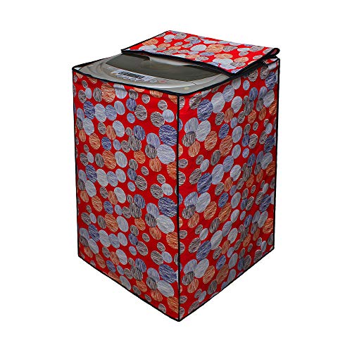 Lithara PVC Top Load Fully Automatic Washing Machine Cover For 6 kg, 6.2 Kg, 6.5 Kg, 7 Kg | Size : 58.4 x 58.4 x 88.9 Cm | (Multicolor Design70) - Image 3