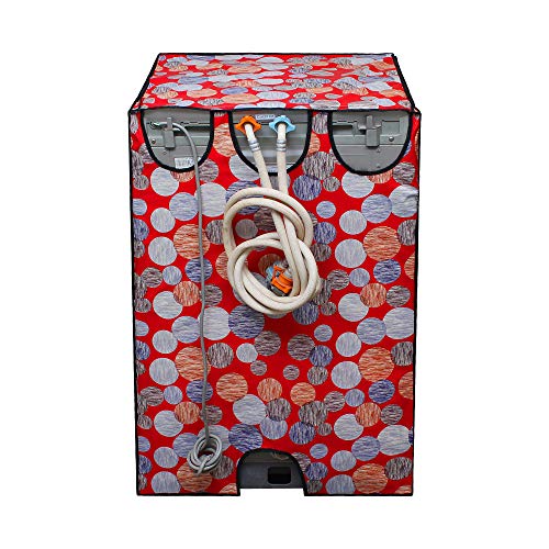 Lithara PVC Top Load Fully Automatic Washing Machine Cover For 6 kg, 6.2 Kg, 6.5 Kg, 7 Kg | Size : 58.4 x 58.4 x 88.9 Cm | (Multicolor Design70) - Image 5