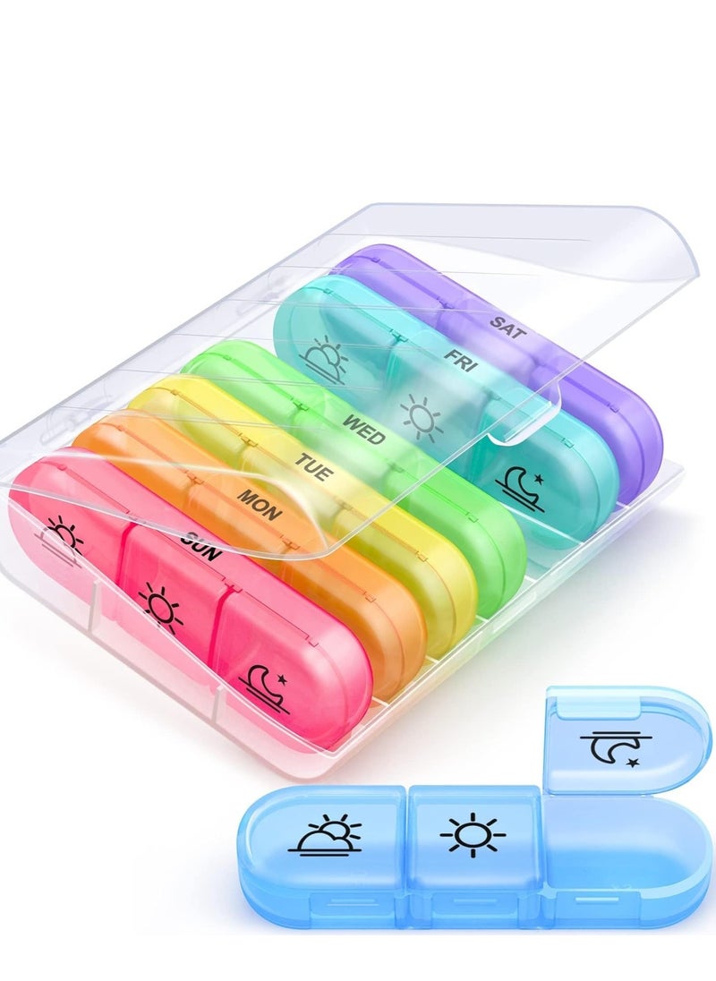 Najwa Pill Organizer 3 Times a Day, Large Weekly Pill Case 7 Day, Daily Pill Box with 21 Compartments, Pill Dispenser Supplement Holder for Pills/Vitamin/Fish Oil  - Image 1
