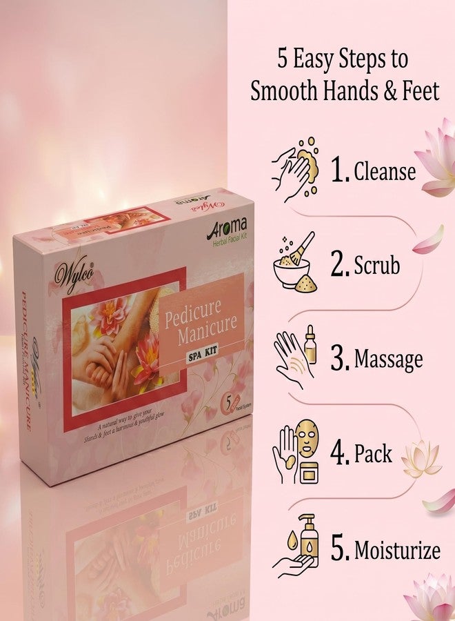Wylco Aroma Herbal Pedicure Manicure Spa Kit | Hand & Foot Care Kit for Dirt, Tan & Dead Skin Removal | Nourishing Pedicure Manicure Kit with Scrub, Massage Cream, Gel & Lotion for Men & Women - Image 4