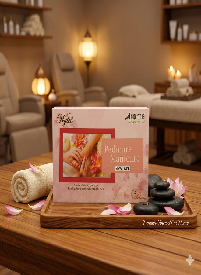 Wylco Aroma Herbal Pedicure Manicure Spa Kit | Hand & Foot Care Kit for Dirt, Tan & Dead Skin Removal | Nourishing Pedicure Manicure Kit with Scrub, Massage Cream, Gel & Lotion for Men & Women - Image 2