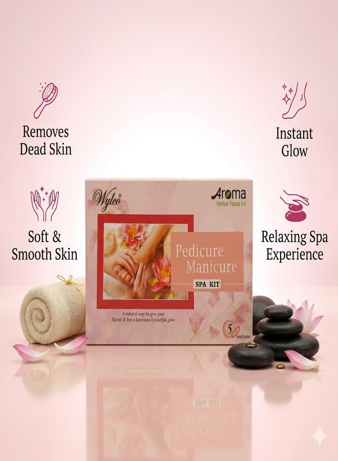 Wylco Aroma Herbal Pedicure Manicure Spa Kit | Hand & Foot Care Kit for Dirt, Tan & Dead Skin Removal | Nourishing Pedicure Manicure Kit with Scrub, Massage Cream, Gel & Lotion for Men & Women - Image 3
