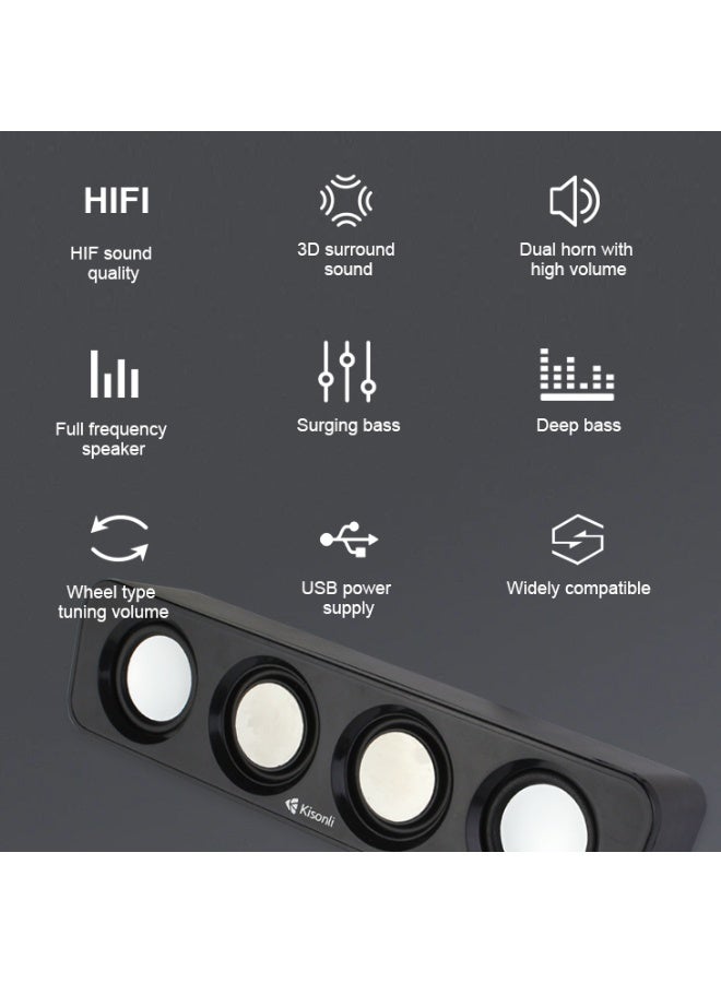 Kisonli I-680 Small Pc Usb Computer Soundbar - Image 2